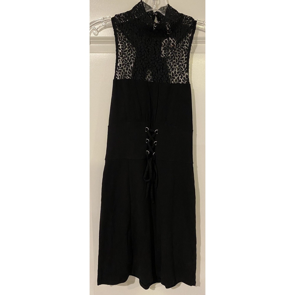 Free People Intimately One Adella Slip Woman Mini Lace Dress in Black S NWT $88 - Picture 1 of 12